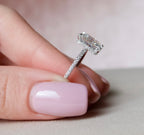 3.50 CT Radiant Moissanite Pave Setting Engagement Ring