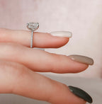 2.50 CT Elongated Cushion Moissanite000 Pave Setting Engagement Ring