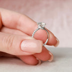 2.0 CT Round Moissanite Pave Engagement Ring