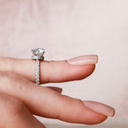 2.0 CT Round Moissanite Pave Engagement Ring