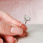 6.0 CT Elongated Cushion Moissanite Pave Setting Engagement Ring