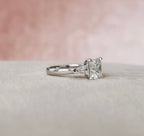 3.0 CT Princess Cut Moissanite Three Stones Engagement Ring