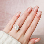 6.0 CT Elongated Cushion Moissanite Pave Setting Engagement Ring