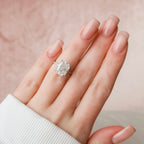 6.0 CT Elongated Cushion Moissanite Pave Setting Engagement Ring