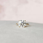 5.0 CT Round Moissanite Solitaire Hidden Halo Setting Engagement Ring