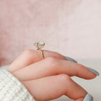 5.0 CT Round Moissanite Solitaire Hidden Halo Setting Engagement Ring