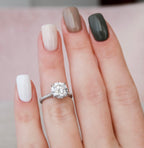 2.50 CT Round Moissanite Hidden Halo Setting Engagement Ring