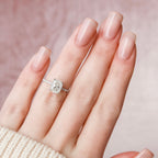 2.0 CT Elongated Cushion Moissanite Pave Setting Engagement Ring