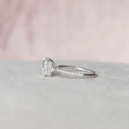 2.0 CT Elongated Cushion Moissanite Pave Setting Engagement Ring