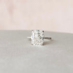 6.0 CT Elongated Cushion Moissanite Pave Setting Engagement Ring