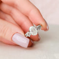 2.0CT Oval Cut Moissanite cluster Bridal Ring Set