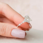 3.50 CT Radiant Cut Moissanite Cluster Engagement Ring
