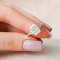 3.50 CT Radiant Cut Moissanite Cluster Engagement Ring