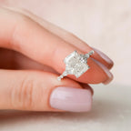3.50 CT Radiant Cut Moissanite Cluster Engagement Ring