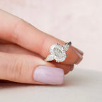 3.5 CT Oval Cut Moissanite Three Stones Engagement Ring