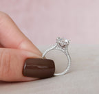 2.50 CT Round Moissanite Hidden Halo Setting Engagement Ring