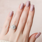 3.0 CT Round Moissanite Halo Setting Engagement Ring