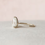 2.50 CT Pear Moissanite Pave Setting Engagement Ring