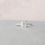 1.50 CT Cushion Cut Pave Moissanite Engagement Ring