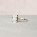 3.50 CT Radiant Cut Moissanite Dainty Engagement Ring