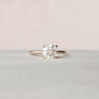 1.50 CT Round Cut Moissanite Hidden Halo Engagement Ring