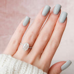 3.50 CT Oval Cut Moissanite Pave Setting Engagement Ring