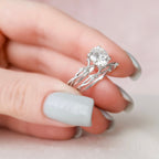 2.0CT Round Cut Moissanite Twig Nature Inspired Bridal Ring Set