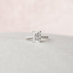 2.0 CT Radiant Moissanite Hidden Halo Pave Setting Engagement Ring