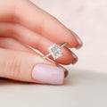 2.0 CT Radiant Moissanite Hidden Halo Pave Setting Engagement Ring