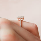 2.0 CT Radiant Cut Moissanite Halo Engagement Ring