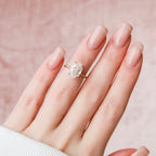 3.50 CT Oval Cut Moissanite Hidden Halo Engagement Ring