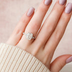 3.50 CT Radiant Cut Moissanite Cluster Engagement Ring