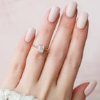 1.50 CT Radiant Cut Moissanite Hidden Halo Engagement Ring
