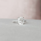 4.0 CT Cushion Moissanite Pave Setting Engagement Ring