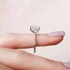 4.0 CT Cushion Moissanite Pave Setting Engagement Ring