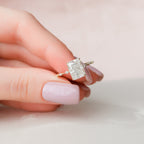3.50 CT Radiant Cut Moissanite Dainty Engagement Ring
