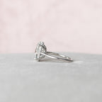 5.0 CT Oval Moissanite Solitaire Hidden Halo Setting Engagement Ring