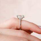 5.0 CT Oval Moissanite Solitaire Hidden Halo Setting Engagement Ring
