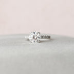 2.0 CT Round Moissanite Pave Engagement Ring