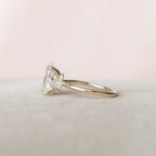 4.0 CT Oval Moissanite Hidden Halo Setting Engagement Ring