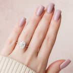 3.0 CT Oval Moissanite Hidden Halo Setting Engagement Ring