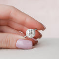 3.0 CT Round Moissanite Halo Setting Engagement Ring