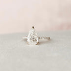2.50 CT Pear Moissanite Pave Setting Engagement Ring