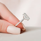 5.0 CT Oval Moissanite Hidden Halo Pave Setting Engagement Ring