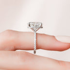 5.0 CT Oval Moissanite Hidden Halo Pave Setting Engagement Ring