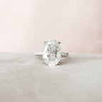 5.0 CT Oval Moissanite Hidden Halo Pave Setting Engagement Ring