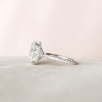 5.0 CT Oval Moissanite Hidden Halo Pave Setting Engagement Ring