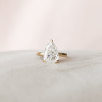 2.50 CT Pear Moissanite Hidden Halo Engagement Ring