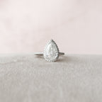2.50 CT Pear Moissanite Halo Setting Engagement Ring