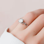 2.0 CT Round Cut Moissanite Nature Inspired Engagement Ring